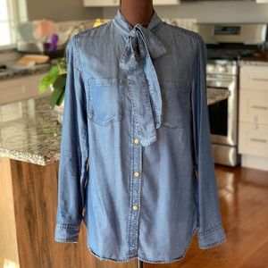 Michael Kors Denim Neck Tie Shirt